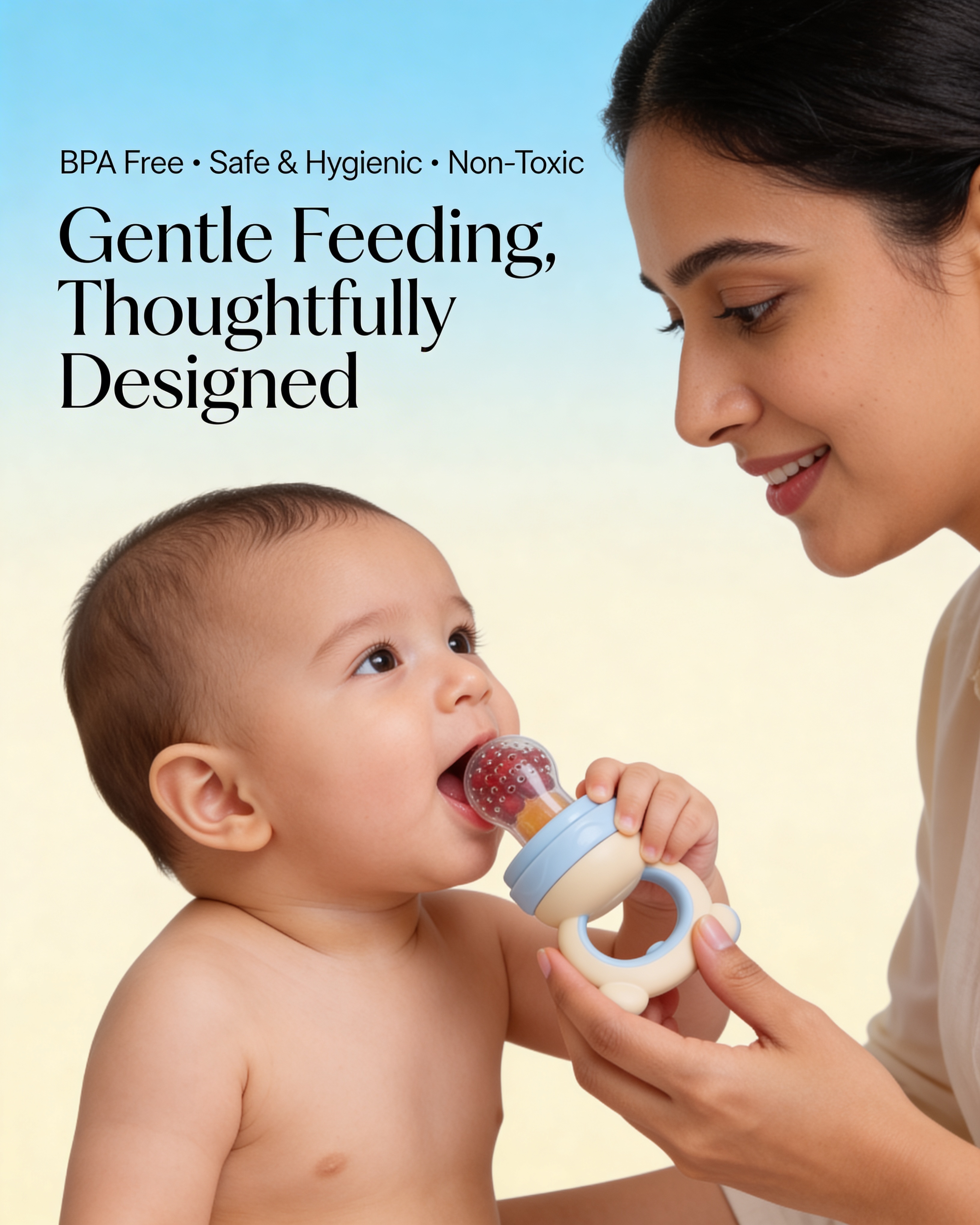 Premium Baby Diaper + Premium Fruit Feeder Combo – Complete Comfort & Safe Feeding Kit